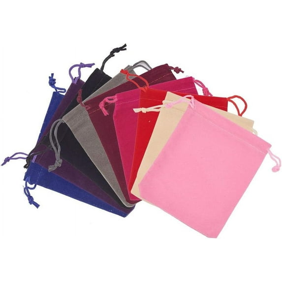 10 Color Velvet Drawstring Bags 40 Pack 3.9x 4.7inch Velvet Jewelry Pouches Bags Wedding Favors Bag Jewelry Drawstring Bags for Jewelry Bracelets and Watches Storage