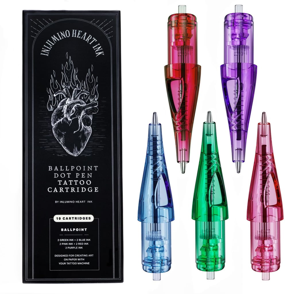 Pulse Ink Inlumino Heart Ink Ballpoint Pen Cartridges, Ten Count, Colored, For ...