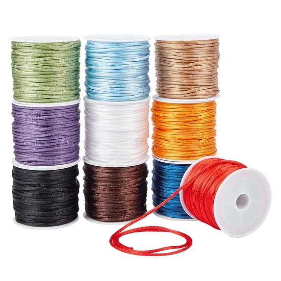 10 Colors 1.5mm Satin Rattail Cord Nylon Cord String Silk Cord Chinese ...
