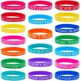 thumbnail image 1 of 10 Colors 20PCS Motivational Silicone Bracelets Inspirational Quote Rubber Wristbands Sports Bands with Positive Messages for Home, 1 of 6