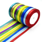 10 Colors 240 Yards Satin Ribbons, 2/5" (1cm) Wide Fabric Ribbon Silk Ribbon Embellish Ribbon Rolls, Ribbons Perfect for Crafts, Gift Wrapping, Wedding Birthday Party Decoration DIY Craft