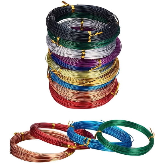 10 Colors 650 Feet Aluminum Wire 12 15 18 20 Gauge Bendable Metal Craft Wire Flexible Sculpting Beading Wire for Wrapped Jewelry Manual Arts Making Rainbow Projects colorful DIY