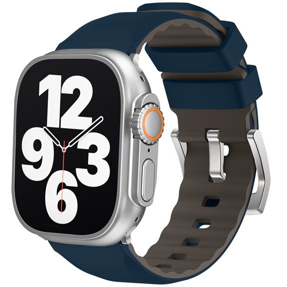 10 Colors Bands Compatible with Apple Watch Band, Adjustable Silicone Color Contrast Sport Watch Band Replacement Strap for iWatch 42/44/45/49mm,for Series 9 8 7 6 5 4 SE,Darkblue