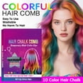 thumbnail image 1 of 10 Colors Hair Chalk Combs, Festive Fun Hair Chalk Combs, Temporary Hair Color Dye for Girls Birthday Christmas New Year Cosplay Hair DIY Party, Easy Wash Out, 1 of 9