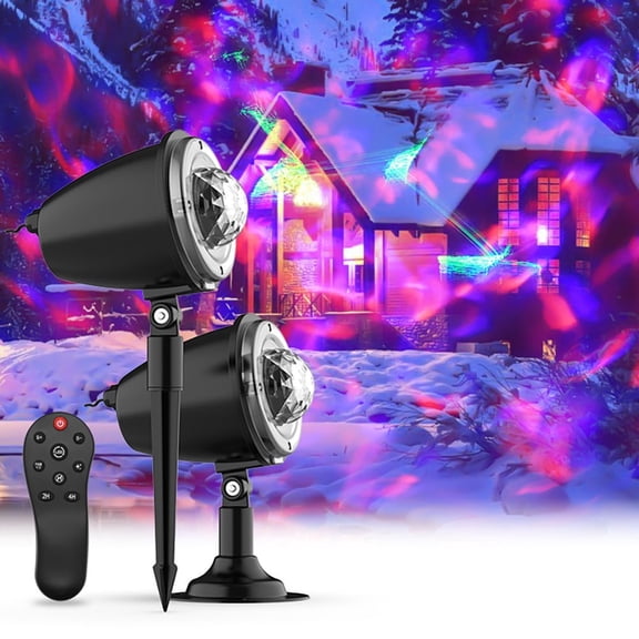 10 Colors Outdoor LED Landscape Projector Lights Holiday with Remote and Timer