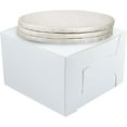 thumbnail image 1 of 10" Combo Box Set - 10x10x5 1/2 White Cake Box with 10" White Round Drum 1/2", Pack of 3, 1 of 7