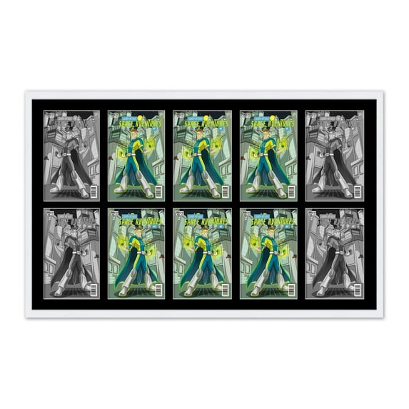 10 Comic Book Frame White Collage Comic Book Frame with Black Mat to Display 10 Golden Age Comic