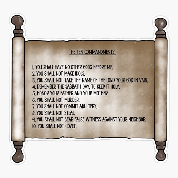 10 Commandments Bible Verses Christian Quotes Stickers Papyrus Sticker