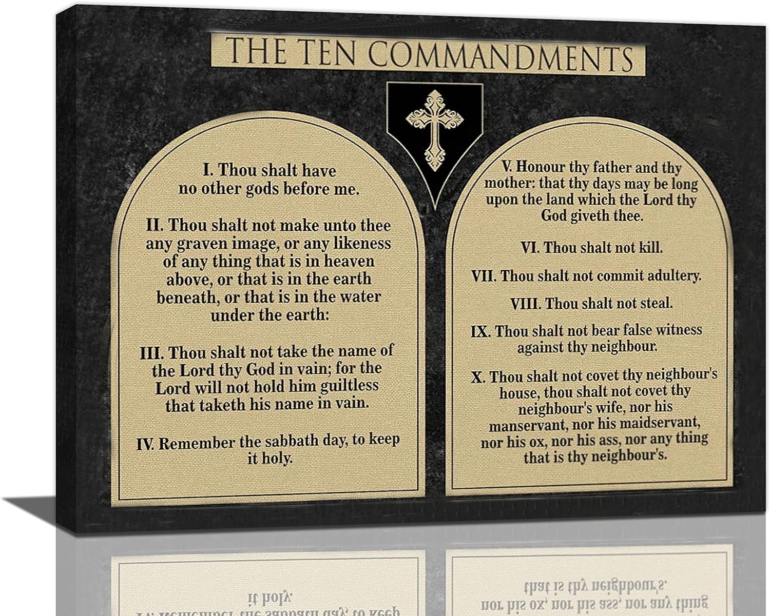 10 Commandments Canvas Wall Art Vintage Ten Commandments Wall Decor God ...