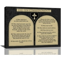 10 Commandments Canvas Wall Art Vintage Ten Commandments Wall Decor God Bible Verses Poster Pictures Prints Motivational Framed Modern Artwork for Home Living Room Bedroom Bathroom 16"x12"