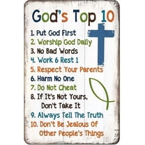 10 Commandments For Kids - Christian Wall Decor,Religious Wall Decor,Kids Wall Decor, Room Rules Sign For Teen Girls,Girls Room Prayer Wall Decor 8X12 Inch Signs Wall Art Posters For Home Room Etc