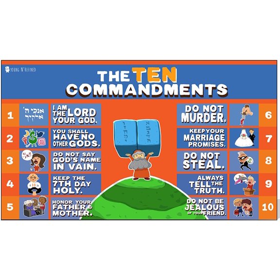 10 Commandments LAMINATED Educational Poster Young N Refined