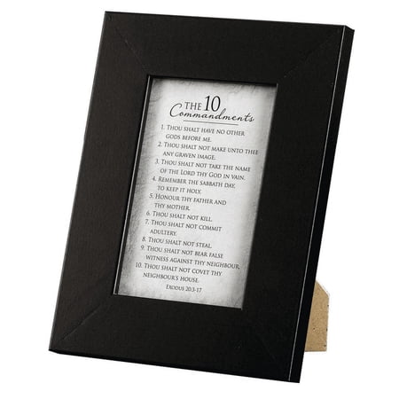 10 Commandments Textured White 8 x 7 MDF Decorative Wall or Tabletop Picture Photo Frame