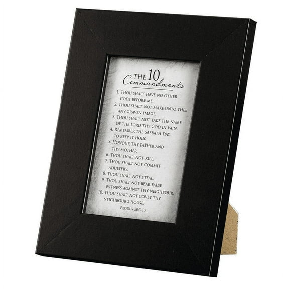10 Commandments Textured White 8 x 7 MDF Decorative Wall or Tabletop Picture Photo Frame