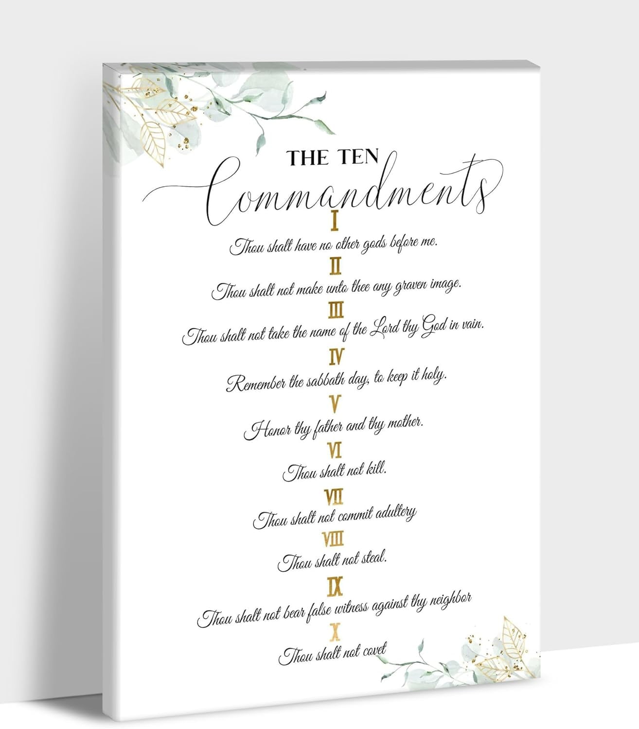 10 Commandments Wall Art Canvas, Inspirational Bible Verses Ten ...