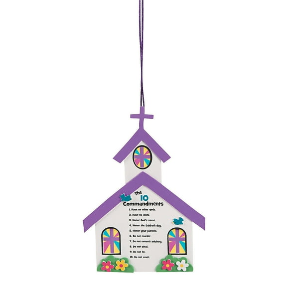 Fun Express - 10 Commandments For Kids ck - Craft Kits - Hanging Decor Craft Kits - Sign Decoration Craft Kits - 12 Pieces