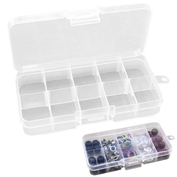 10-Compartment Detachable Plastic Jewelry Box – Movable Dividers for Earring & Beads Storage, Adjustable Jewelry Organizer, Perfect for Christmas & Holiday Gifts Halloween Decor We Makeup Organizers