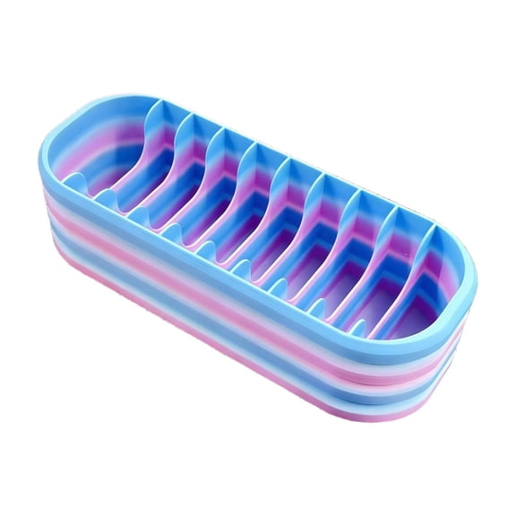 10-Compartment Storage Box, Plastic Organizer Tray for Seasonings, Puzzle Pens, Beads, Handmade Accessories, 6.7"X2" Portable Craft Storage, A Storage Box