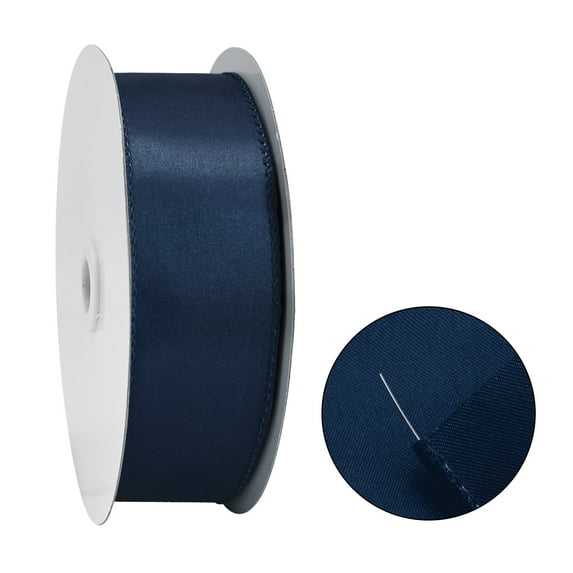 Navy Blue Wired Satin Ribbon, 1-1/2 Inch x 25 Yards – Ideal for Christmas Tree Decor, Gift Wrapping, Flower Bouquets, Weddings, Parties, Hair Accessories & Wreaths