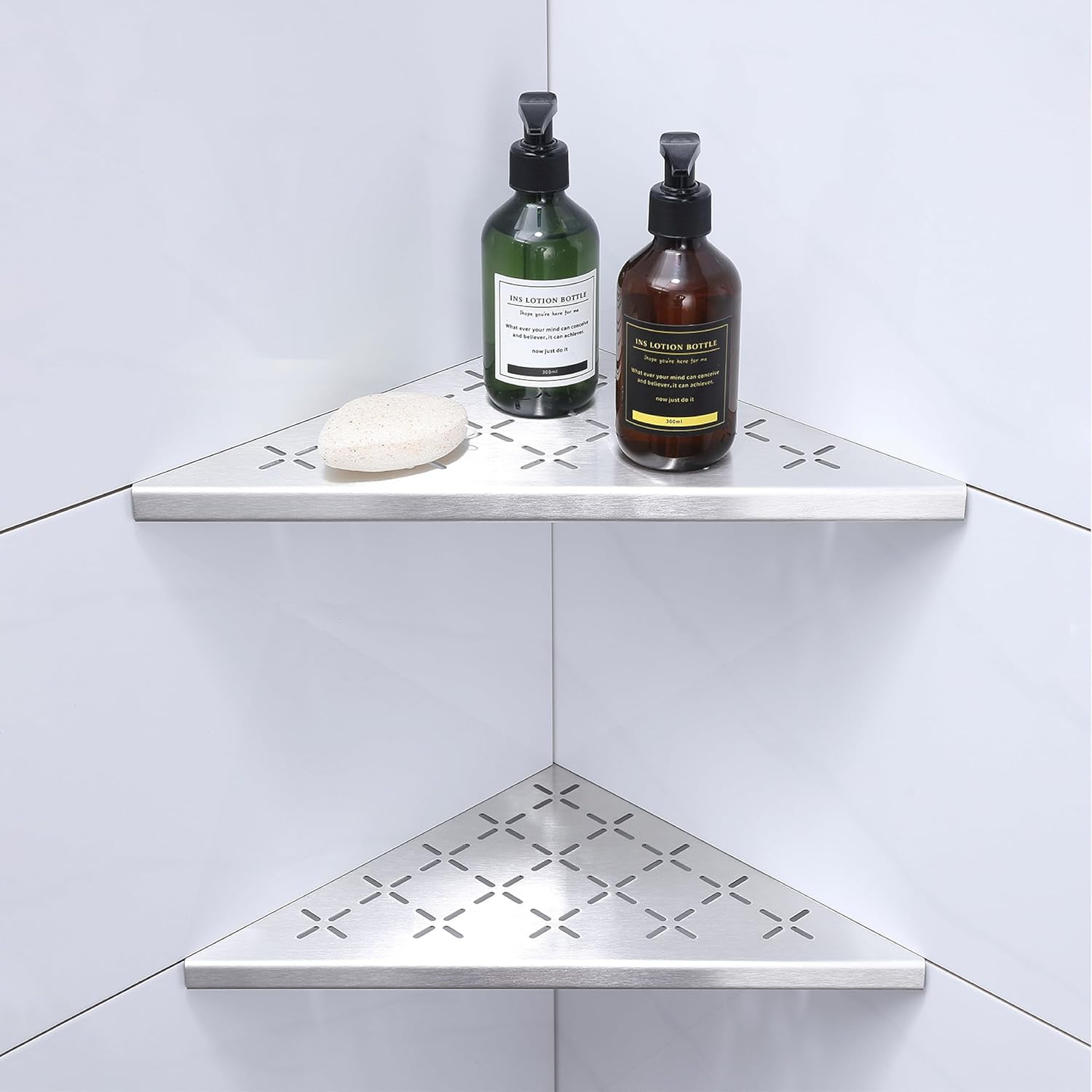10" Corner Shower Shelf, 2-Pack Shower Shelves Stainless Steel Bathroom ...