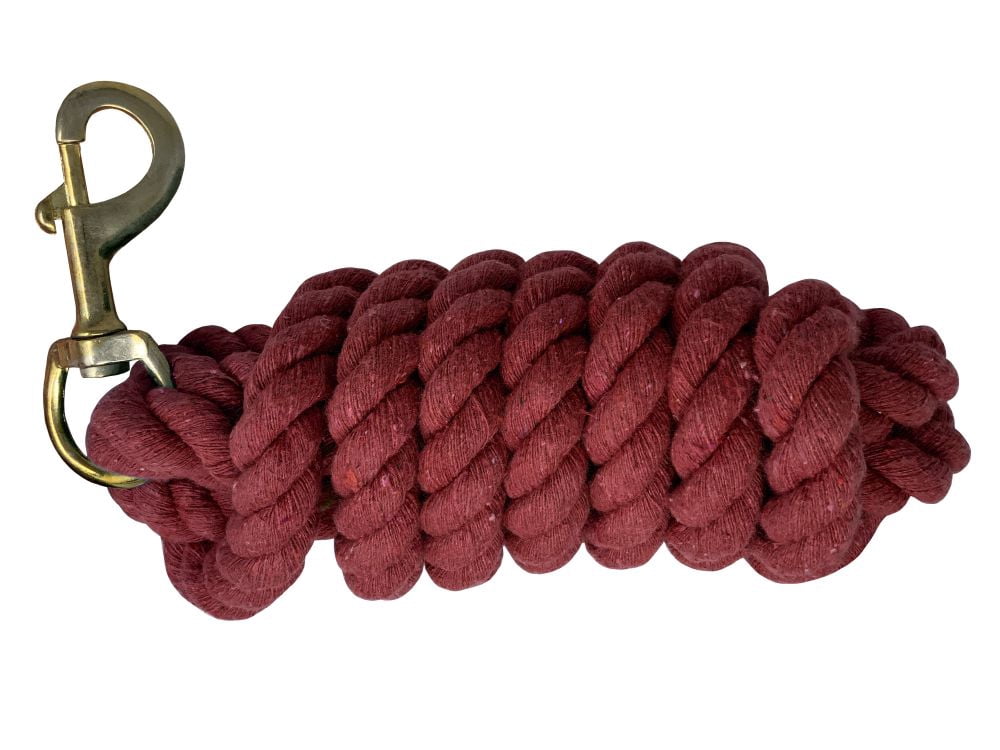 10' Cotton Lead Rope w/ Brass Thumb Bolt Snap (Red) - Walmart.com