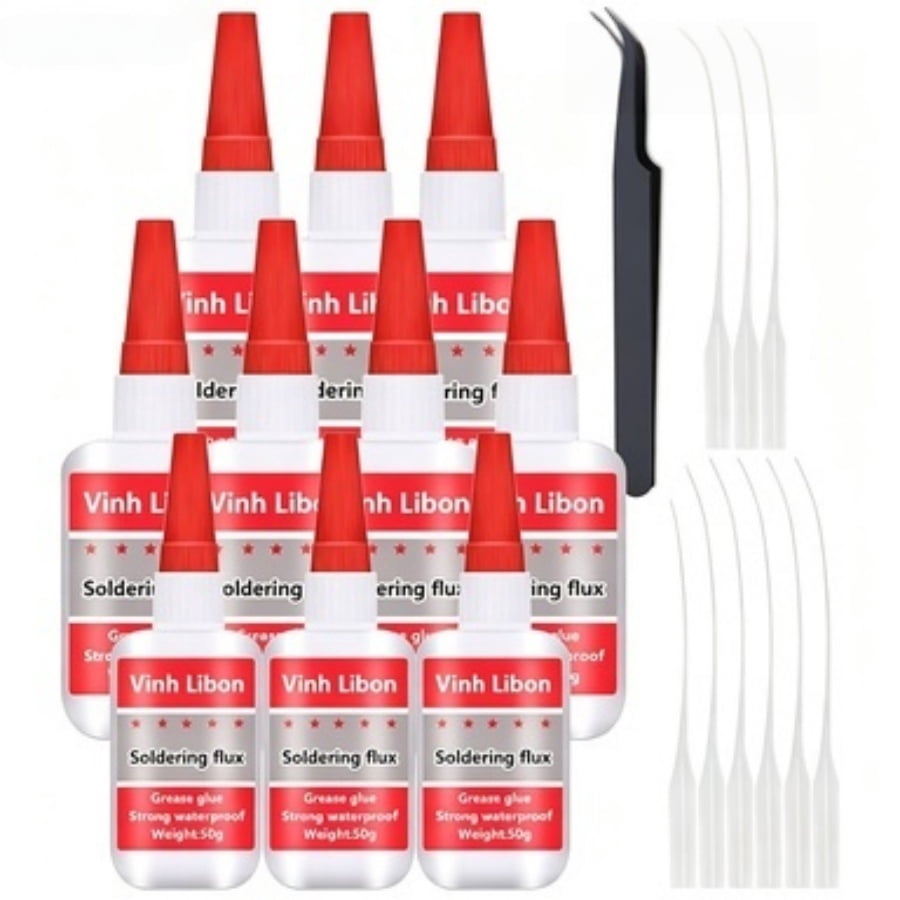 10 Count 50ml High Strength Oily Welding Adhesive Glue, Universal Soldering Flux Super Bond Glue, Waterproof Multipurpose Craft Repair Glue Set