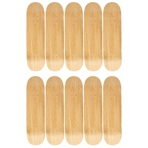 10 Count 7.5" Blank Skateboard Deck Natural Moose 7-Ply Canadian Maple