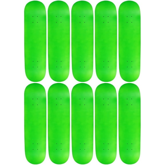 10 Count 7.75" Blank Skateboard Deck Neon Green Moose 7-Ply Canadian Maple