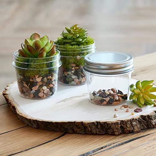 10 Count (80 Total) 4oz Plastic Mason Jars with Lids Food Safe Plastic Storage Container for Food and Craft Supplies - Bulk 8 Pack$$Home Decor, Kitchen, & Other