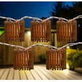 thumbnail image 1 of Northlight Tropical Bamboo Indoor Outdoor Patio String Light Set - 7.25' White Wire - 10ct, 1 of 7