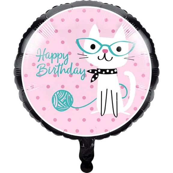 10/Case Bulk Purr-fect Cat Party Mylar Balloons