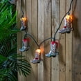 thumbnail image 1 of 10-Count Cowboy Boot Patio Light Set 5.75ft Green Wire, 1 of 3