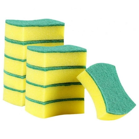 10 Count, Double-Sided Scrubber Sponge for Kitchen Cleaning, Non-Scratch Sponges for Dishes, Efficient Scouring Pad for Pot, Pan, Household, Cookware