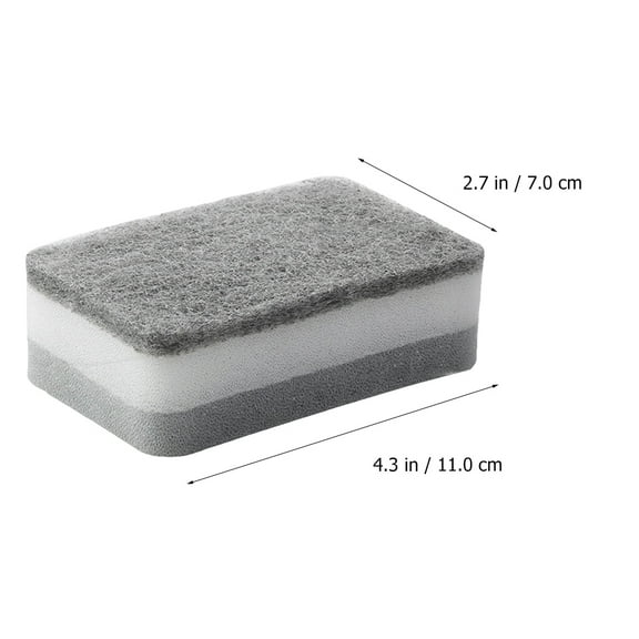 10 Count Grey Kitchen Scrub Sponge Set Highly Absorbent DualSided Cleaning Sponges for Home Use