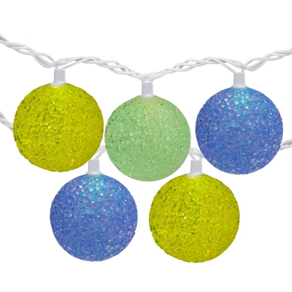 Northlight LED Globe Indoor Outdoor Patio Light Set - Multicolor - 7.5' White Wire - 10ct