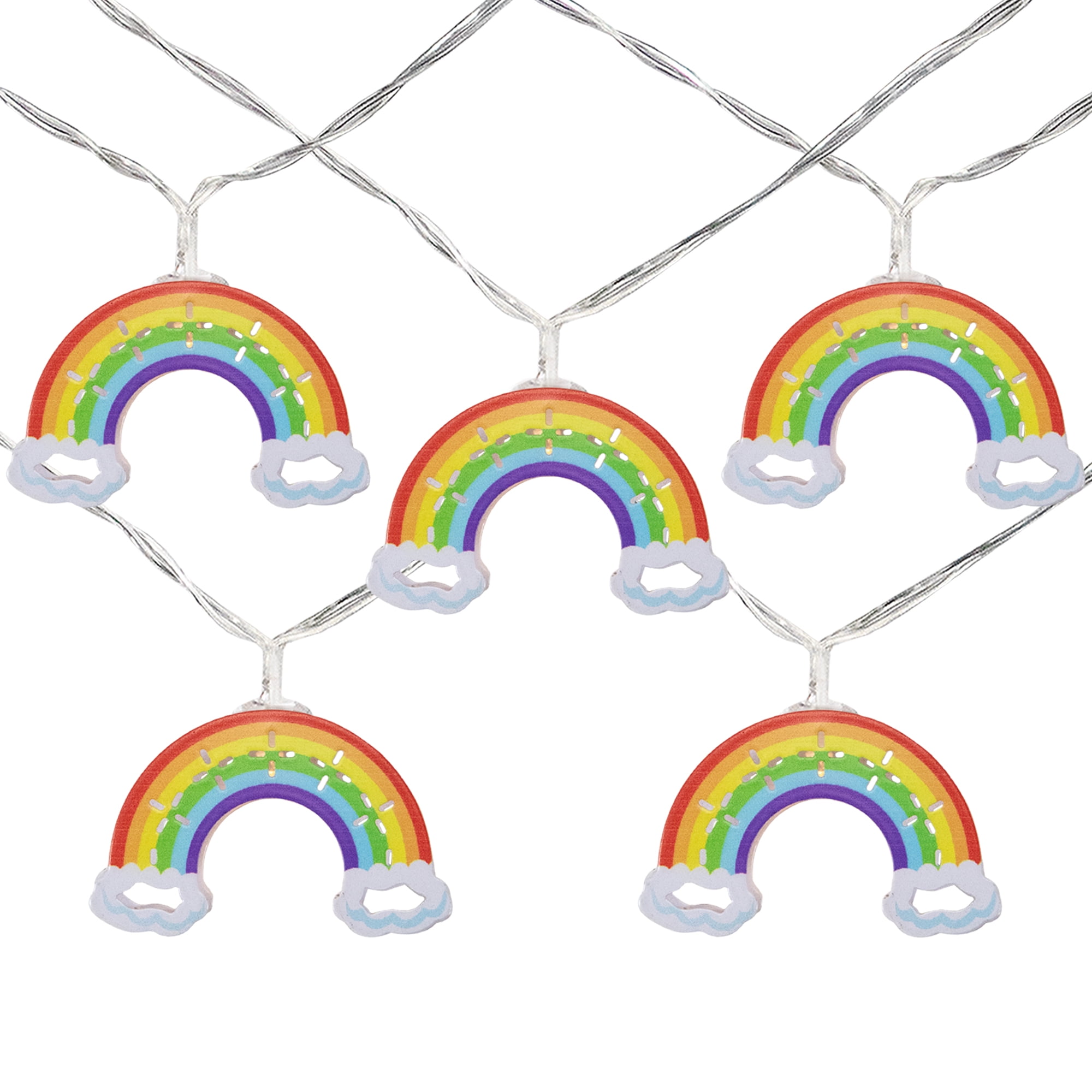 10 Count LED Warm White Rainbow Christmas Lights - 3.25- Foot Clear Wire