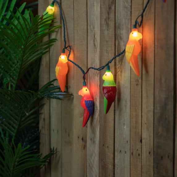 Northlight Parrot Patio Light Set - 6' Green Wire - 10ct