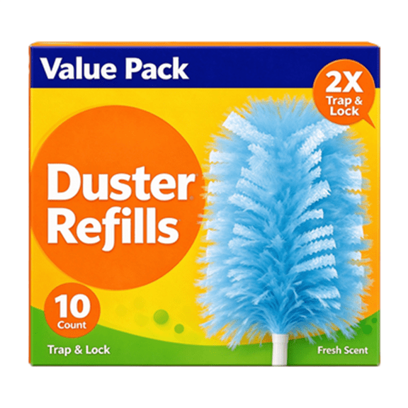 10 Count Scented Duster Refills, Electrostatic Trapping Fiber Replacement Duster Heads for Ceiling Fans, Blinds, Furniture, Car Interior & Electronics, Handle Sold Separately