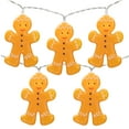 thumbnail image 1 of 10-Count Warm White LED Gingerbread Man Christmas Fairy Lights 4' Copper Wire, 1 of 3