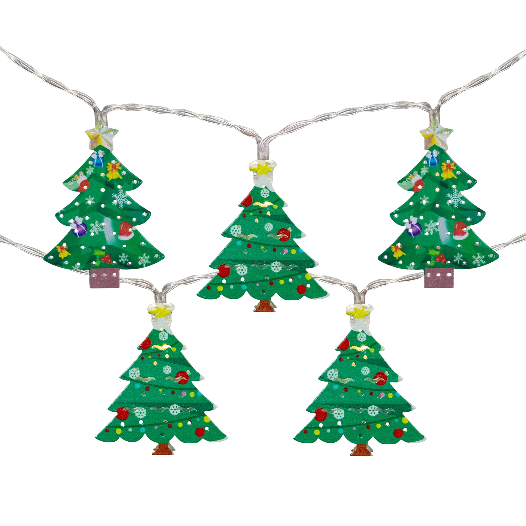 10-Count Warm White LED Metal Christmas Tree Fairy Lights 5.5' Copper Wire