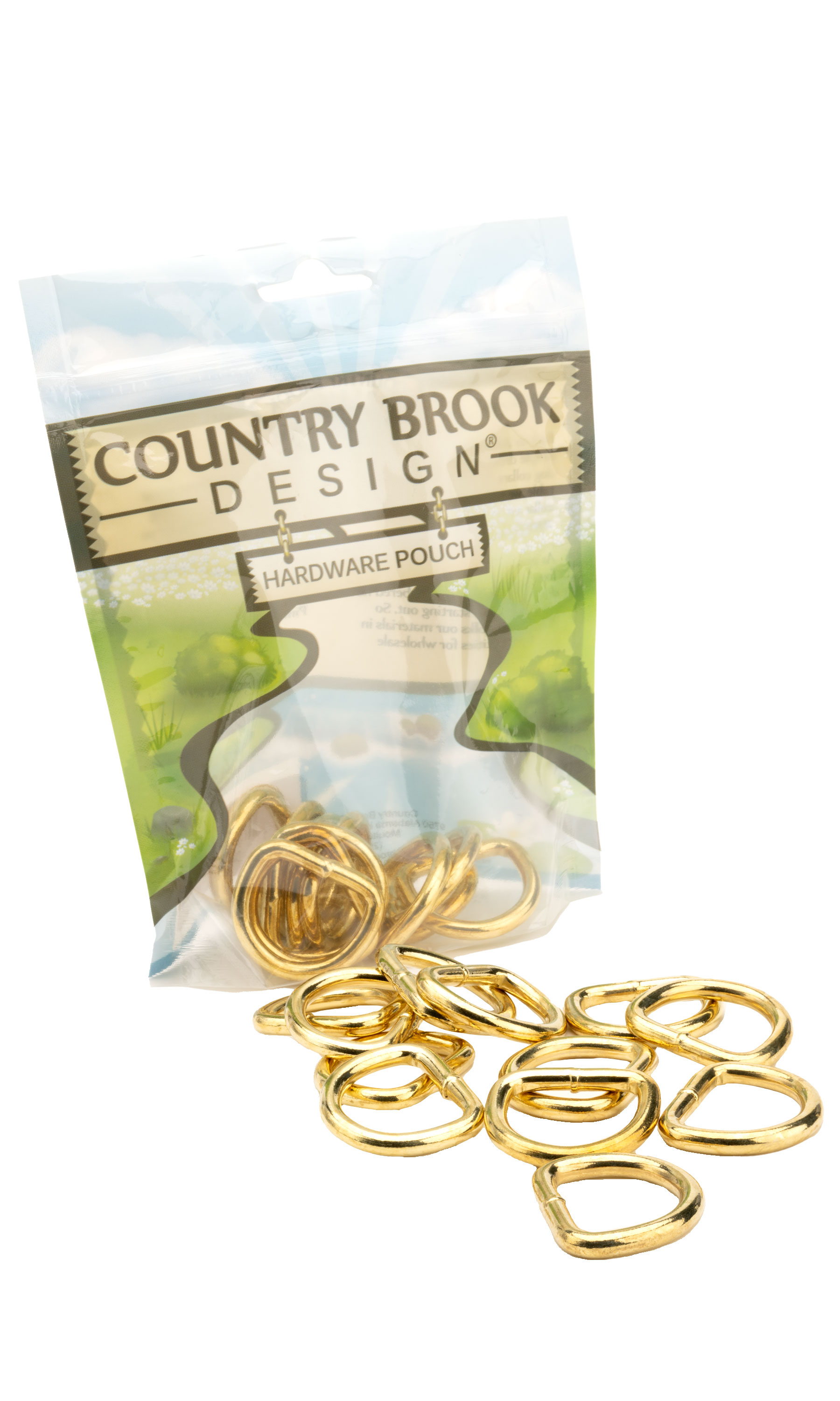 10Country Brook Design® 1 inch Brass Plated Welded DRings