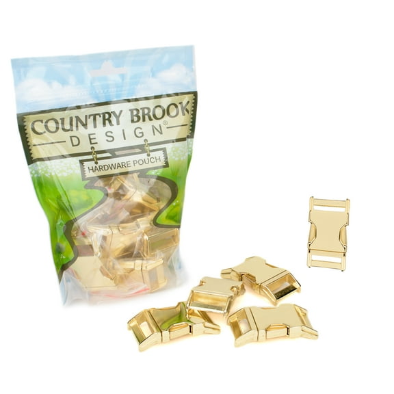 10 - Country Brook Design® 1 inch Contoured Brass Plated Side Release Buckles
