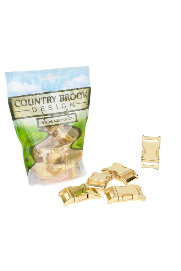 10 - Country Brook Design® 1 inch Contoured Brass Plated Side Release Buckles