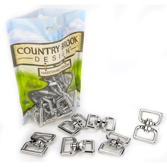 10 - Country Brook Design® 1 inch Rectangle Double Eye Swivel Rings