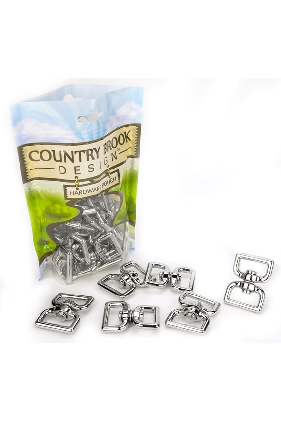 10 - Country Brook Design® 1 inch Rectangle Double Eye Swivel Rings