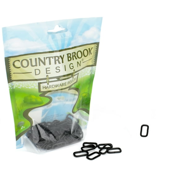 10 - Country Brook Design® 5/8 inch Black Powder Coated Heavy Welded Rectangle Rings