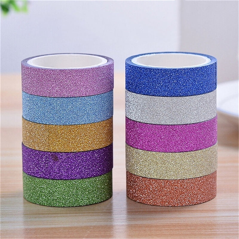 10× Craft Glitter Washi Tape Book DecordhesivePaper Scrapbook Sticker New Y