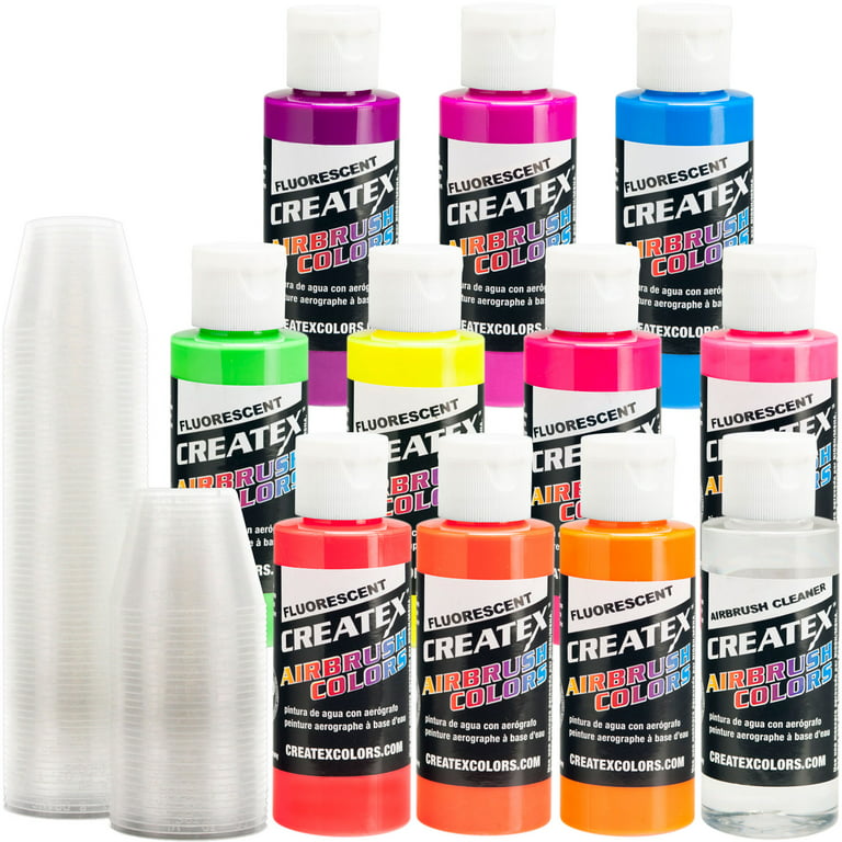 10 Createx Fluorescent Colors Airbrush Paint Set - Craft, Hobby, Art