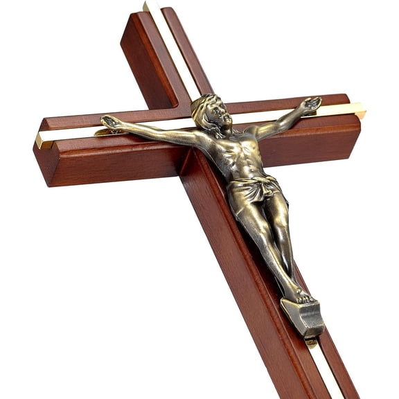 10" Crucifix Wall with - Catholic Wooden for Faith & Blessing, Wall or Decor