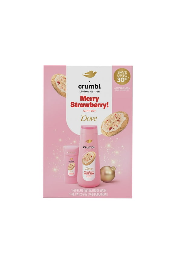 Crumbl Limited Edition Body Care Gift Set Strawberry Crumb Cake, 2 Count